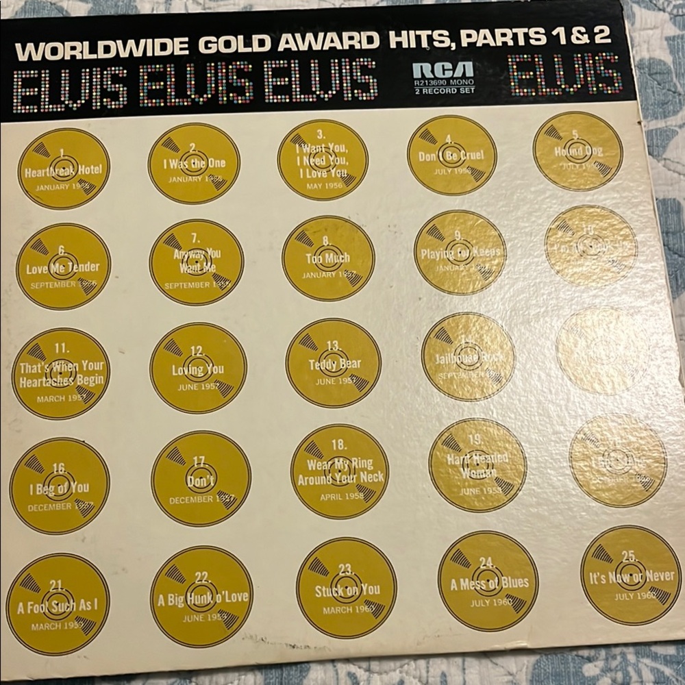 Elvis Gold Award Hits Vinyl Record Set